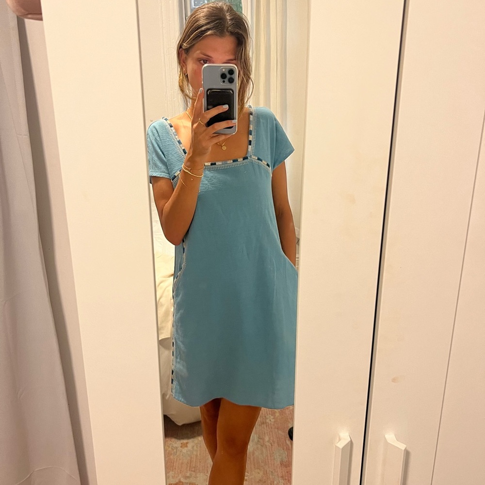 Faherty Embroidered Shift Dress